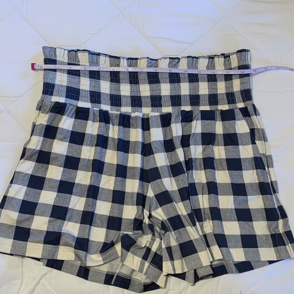 Kate Quinn Large Block Blue Gingham Shorts Size Small